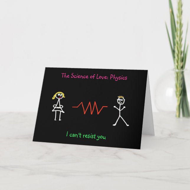 'The Science of Love:Physics' Card (Female - Male) (Front)