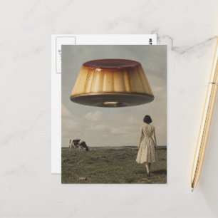 The scifi flying flan UFO treat Postcard