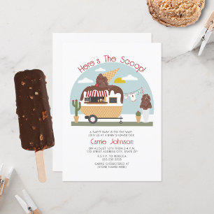 The Scoop Chocolate Ice Cream Neutral Baby Shower Invitation
