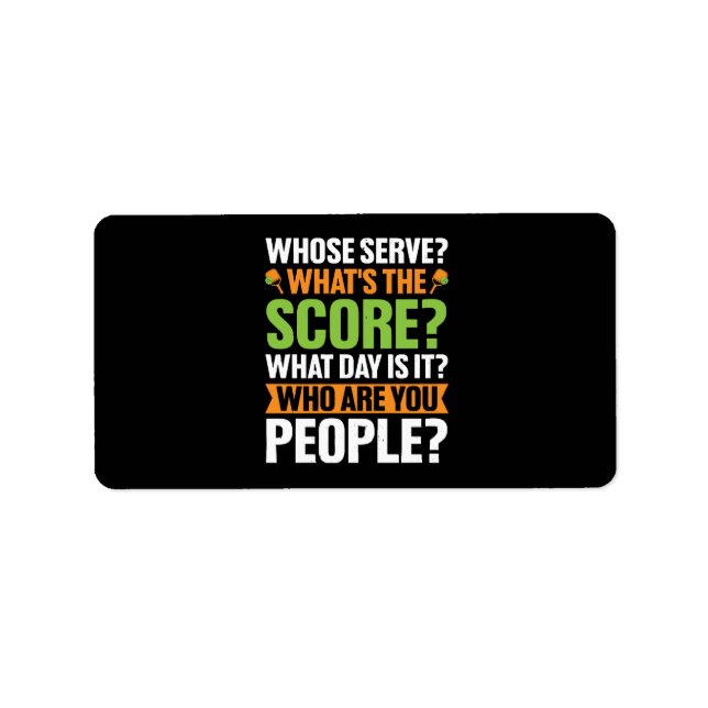  The Score Pickleball Lover Label (Front)