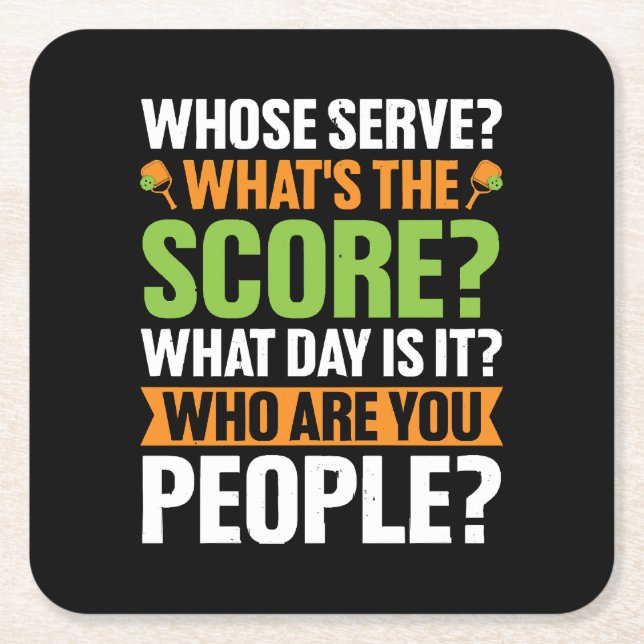  The Score Pickleball Lover Square Paper Coaster (Front)