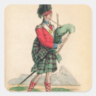 The Scotch Piper Square Sticker