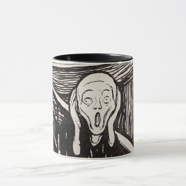 The Scream (1895) Edvard Munch Woodcut Fine Art Mug (Center)