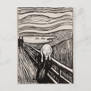 The Scream (1895) Edvard Munch Woodcut Fine Art Postcard