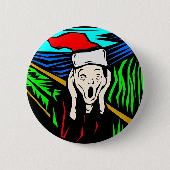 THE SCREAM AT CHRISTMAS 6 CM ROUND BADGE (Front)