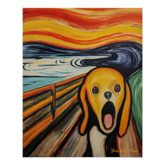 The Scream - Beagle Dog 001 - Pall Munch Poster
