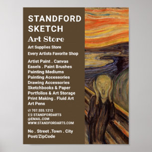 The Scream By Edvard Munch, Art Supplies Store Poster