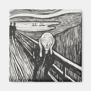 The Scream by Edvard Munch Black and White Magnet