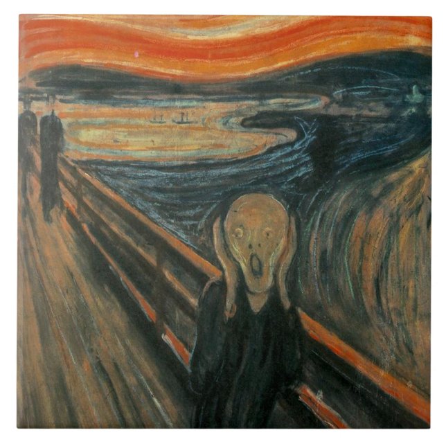 The Scream by Edvard Munch Ceramic Tile (Front)