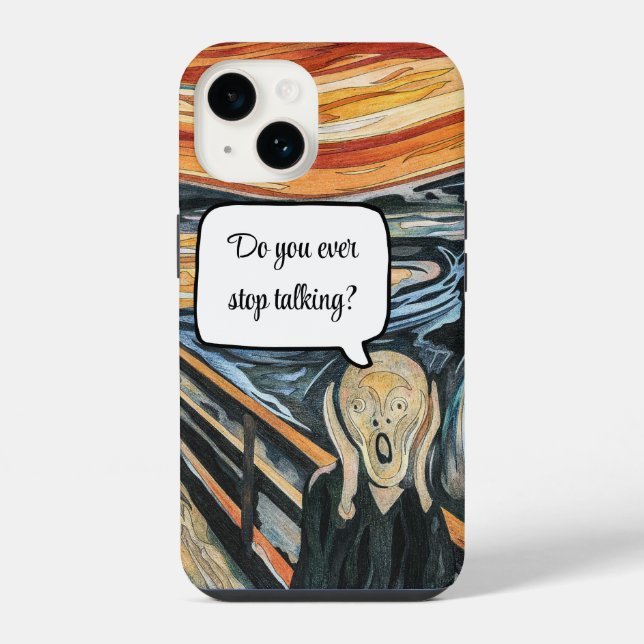 The Scream by Edvard Munch Funny Speech Bubble iPhone Case (Back)