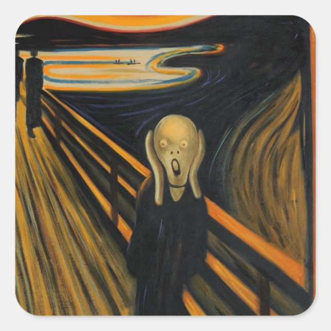 The Scream by Edvard Munch Square Sticker (Front)