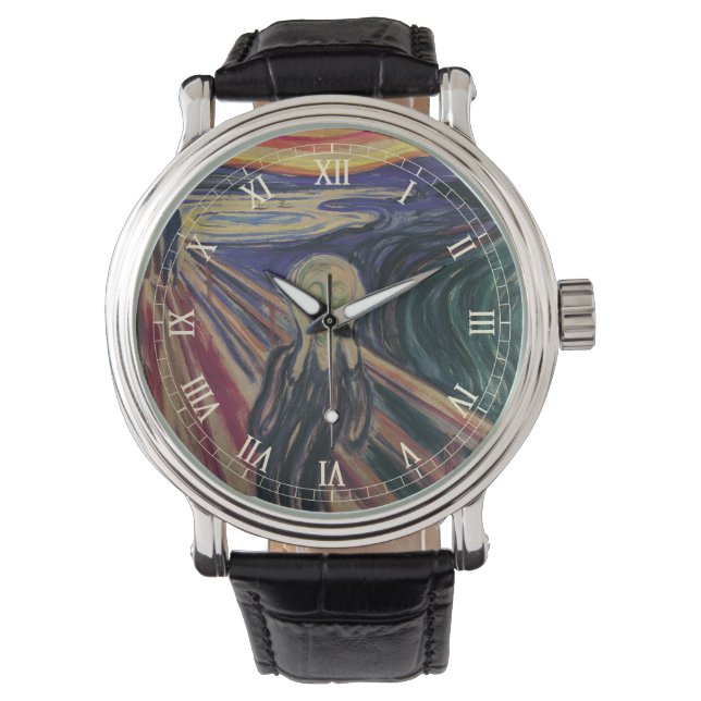 The Scream by Edvard Munch, Vintage Expressionism Watch (Front)