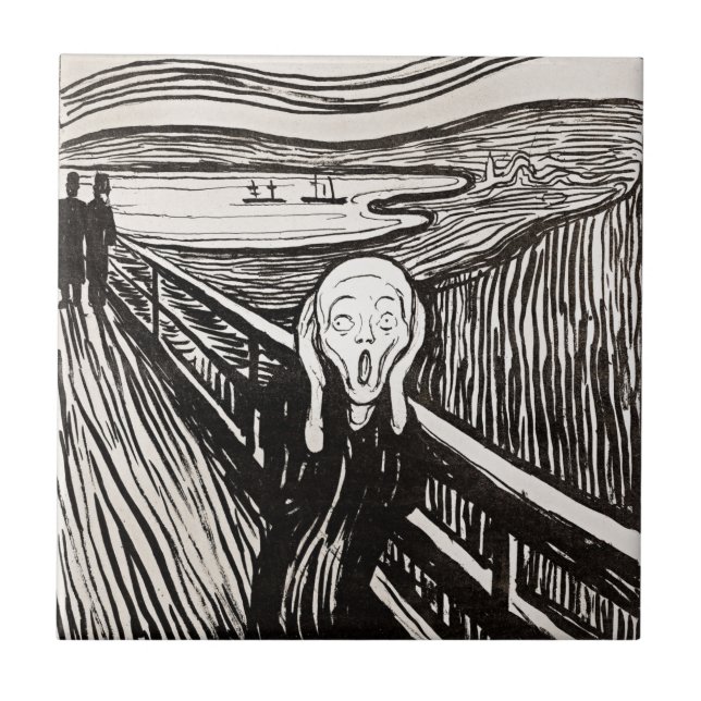 The Scream by Edward Munch Ceramic Tile (Front)