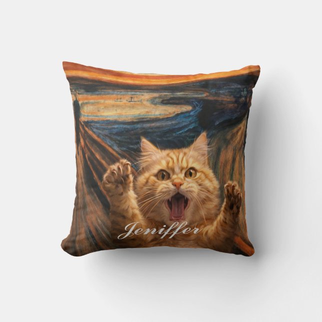 The Scream Cat Parody Art                          Cushion (Front)