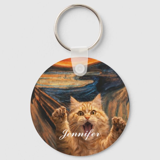 The Scream Cat Parody Art                          Key Ring (Front)