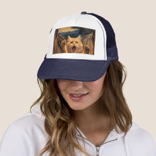 The Scream Cat Parody Art Trucker Hat