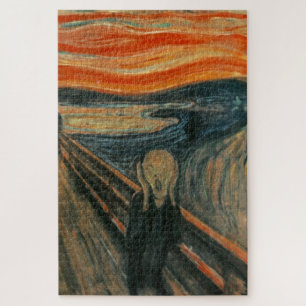 The Scream - Edvard Munch   Red blue Black Jigsaw Puzzle