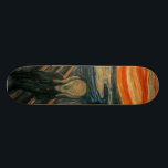 The Scream - Edvard Munch Skateboard<br><div class="desc">The Scream (Norwegian: Skrik) is the popular name given to each of four versions of a composition, created as both paintings and pastels, by the Expressionist artist Edvard Munch between 1893 and 1910. Der Schrei der Natur (The Scream of Nature) is the title Munch gave to these works, all of...</div>