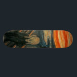The Scream - Edvard Munch Skateboard<br><div class="desc">The Scream (Norwegian: Skrik) is the popular name given to each of four versions of a composition, created as both paintings and pastels, by the Expressionist artist Edvard Munch between 1893 and 1910. Der Schrei der Natur (The Scream of Nature) is the title Munch gave to these works, all of...</div>