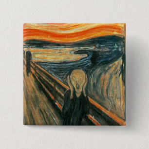 The Scream Edward Munch Screaming 15 Cm Square Badge