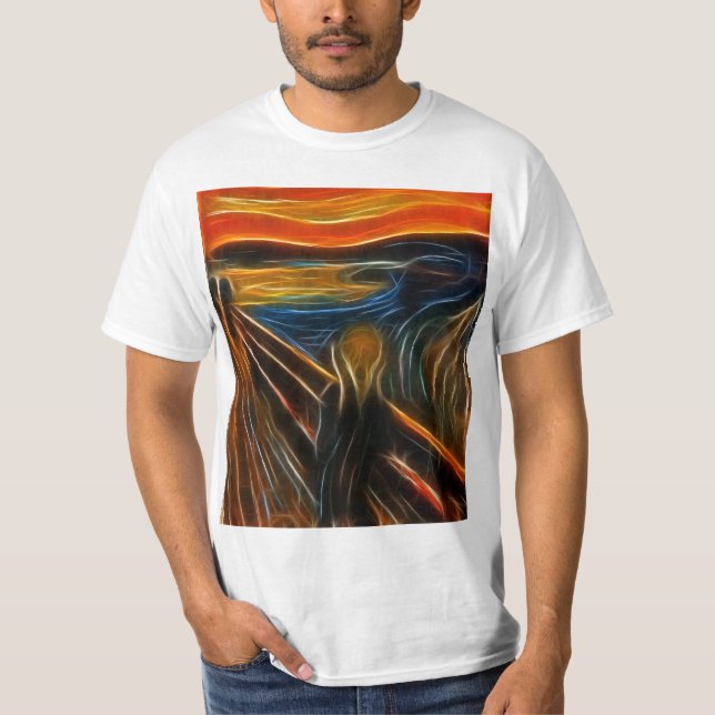 The Scream Fractal Painting Edvard Munch T-Shirt (Front)