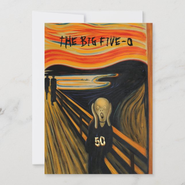 The Scream - Funny 50th Birthday Invitation (Front)