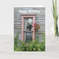 "The Scream" in a Window Happy Birthday