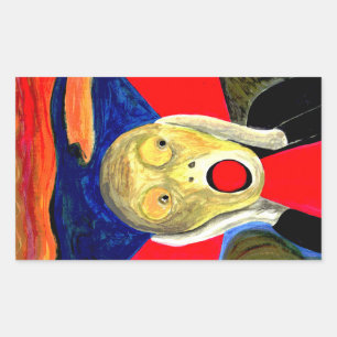 The Scream Inspired Painting Rectangular Sticker