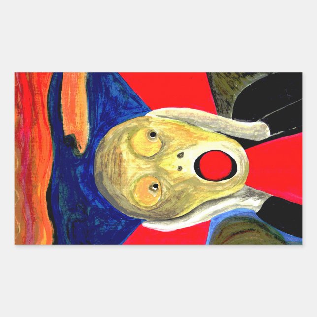 The Scream Inspired Painting Rectangular Sticker (Front)