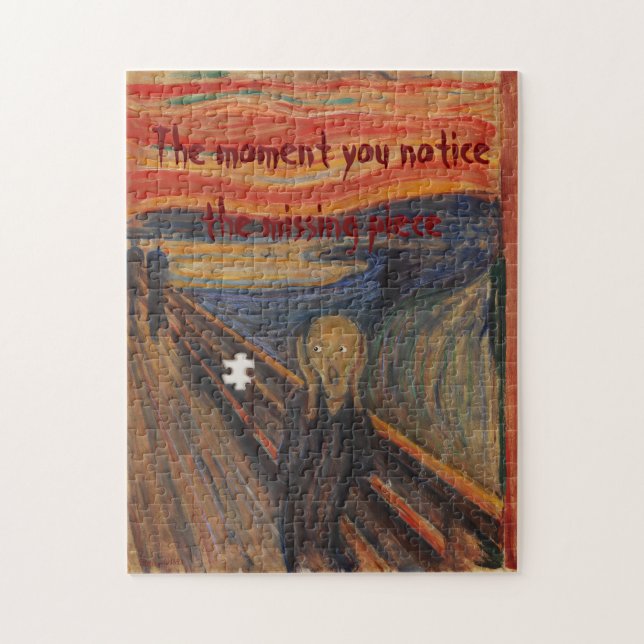 The Scream Occasioned by a Missing Piece Comical Jigsaw Puzzle (Vertical)