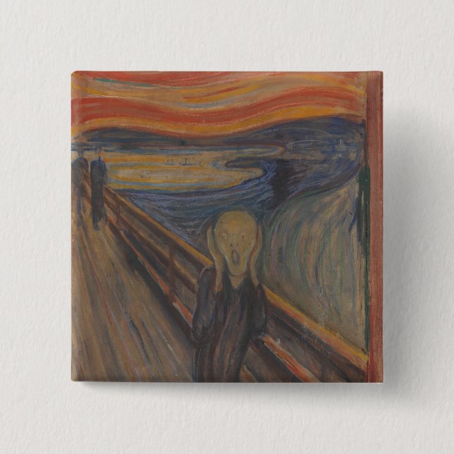 The Scream of Nature by Edvard Munch 1893 15 Cm Square Badge (Front)