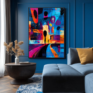 The Scream reinterpreted in Abstract Expressionism Poster