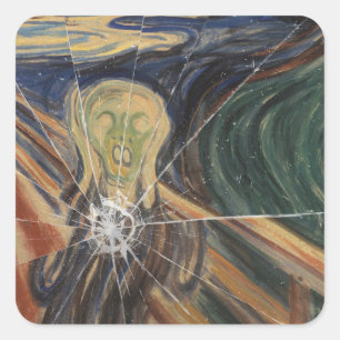 The Scream Shattered Square Sticker