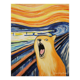 The Scream - Shiba Inu Dog 001 - Pall Munch Poster