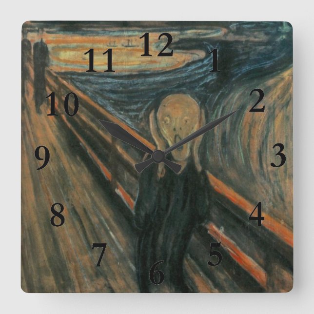 The Scream Square Wall Clock (Front)