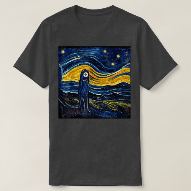 The Scream Starry Night T-Shirt Copy (Design Front)