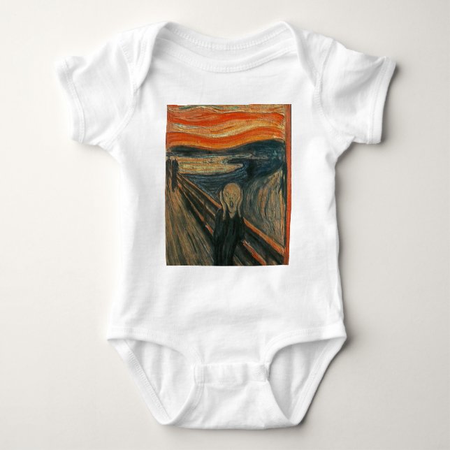 The Scream (Textured) by Edvard Munch Baby Bodysuit (Front)