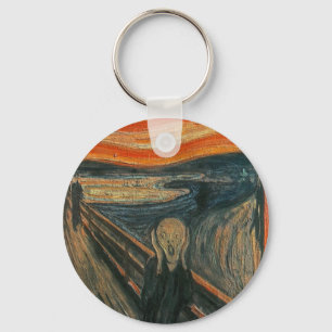The Scream (Textured) by Edvard Munch Key Ring