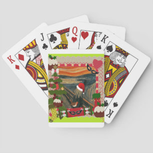 the scream ugly christmas playing cards