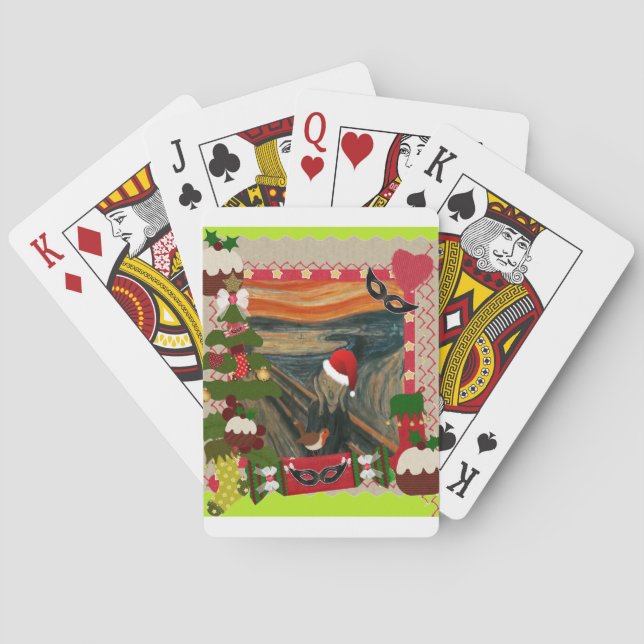 the scream ugly christmas playing cards (Back)