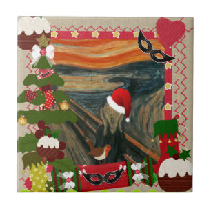 the scream ugly christmas tile