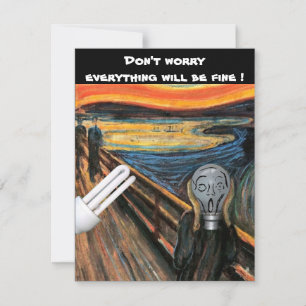 The Screaming Lightbulb Don't Worry Blank Card