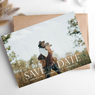 The Script H Modern 2 Photo Save the Date Invitation