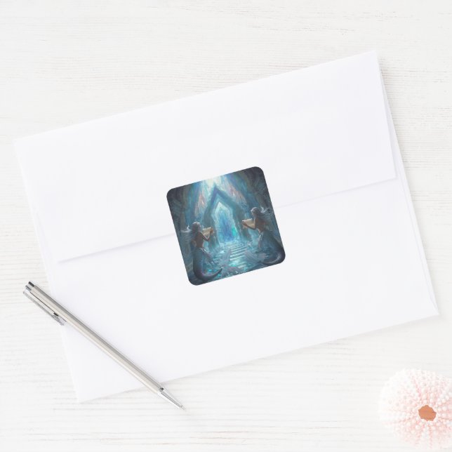 The Scroll Keepers of the Deep” Square Sticker (Envelope)