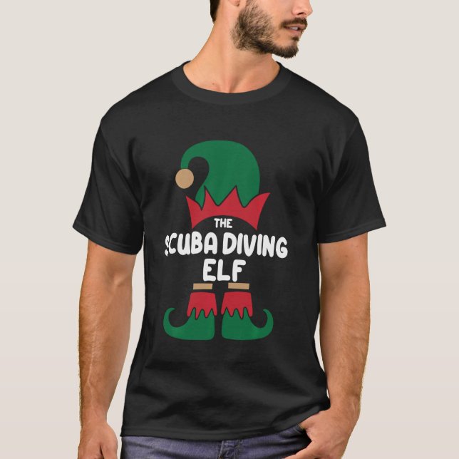 The Scuba Diving Elf Matching Family Group Christm T-Shirt (Front)