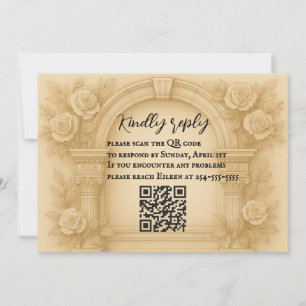 The Sculpted Vow QR Code Wedding RSVP Card