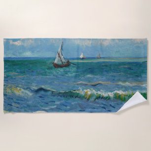 The Sea at Les Saintes Maries de la Mer Van Gogh Beach Towel