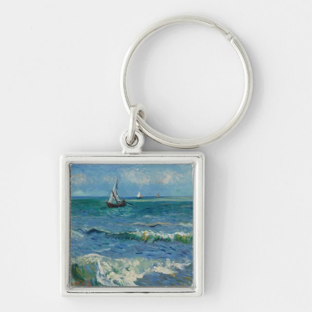 The Sea at Les Saintes Maries de la Mer | Van Gogh Key Ring (Front)