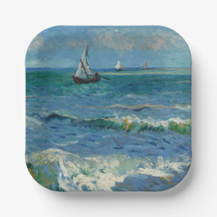 The Sea at Les Saintes Maries de la Mer Van Gogh Paper Plate