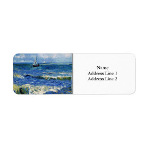 The Sea at Les Saintes-Maries-de-la-Mer Van Gogh Return Address Label